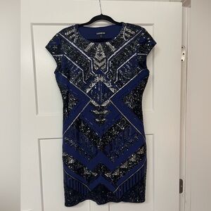 Express Geometric Sequin Bodycon Mini Dress
